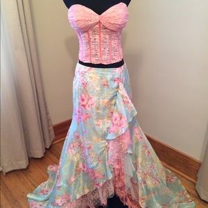 Jovani two-piece pink and blue dress